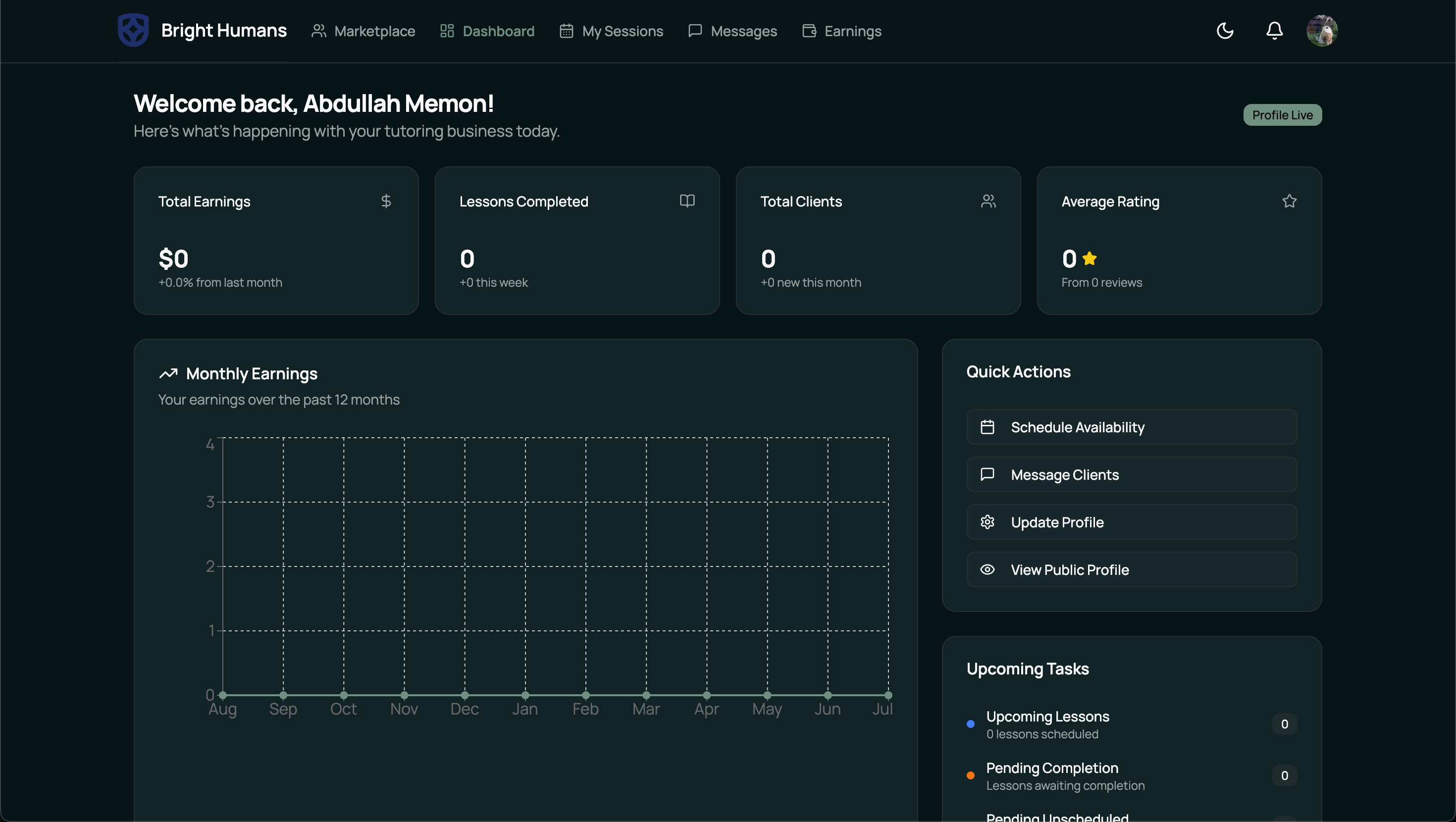 Bright Humans Dashboard