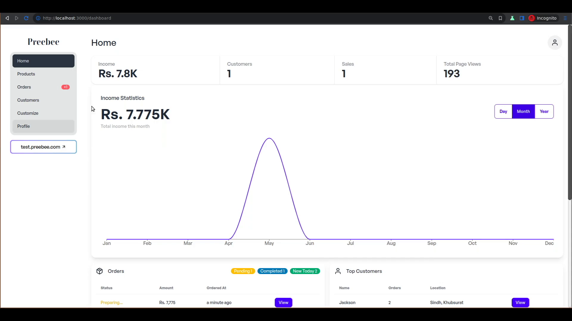 Preebee Product Page Screenshot